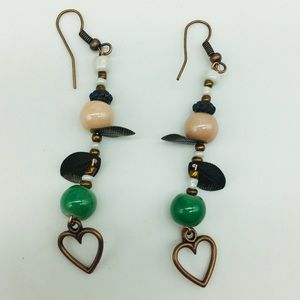 New Hand Crafted Glass Beads Boho Pierced Dangle Earrings